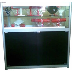 Aluminum Glass Counter No3 - 2 Tier Display Cabinet Showcase